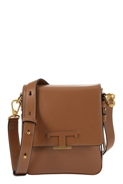 T Timeless - Mini leather shoulder strap - VOGUERINI