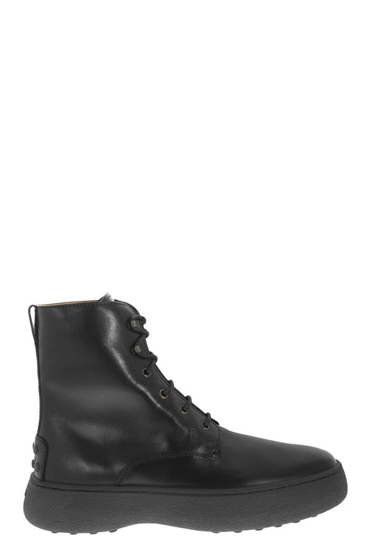 Leather lace-up boot - VOGUERINI