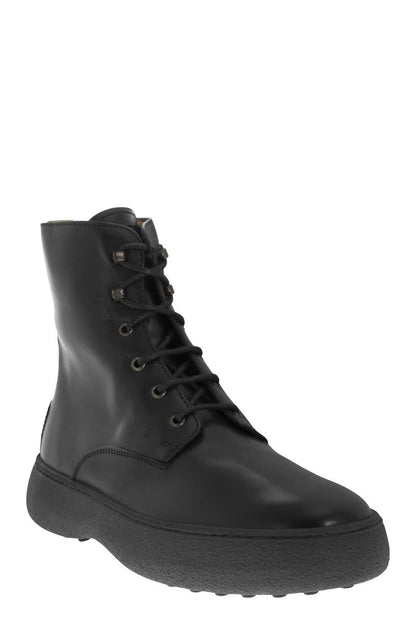 Leather lace-up boot - VOGUERINI