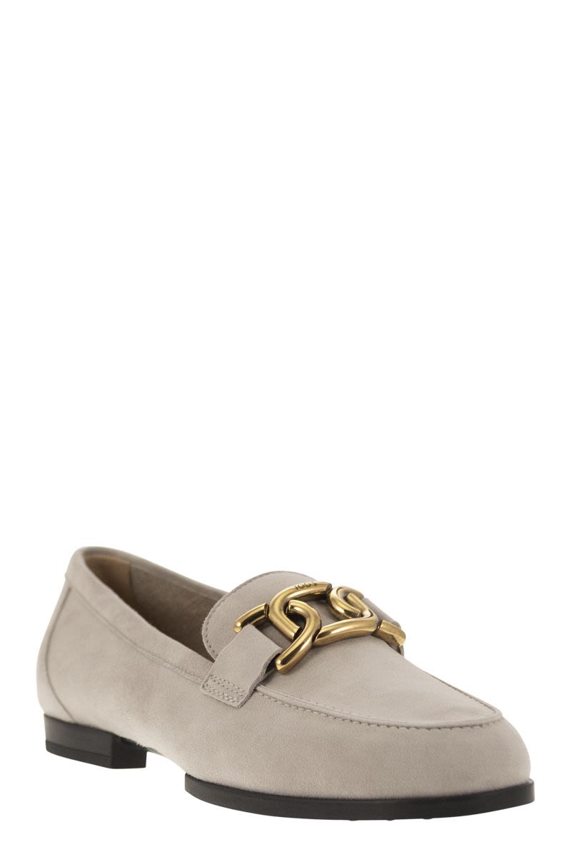 Moccasin in nubuck with metal chain - VOGUERINI