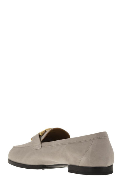 Moccasin in nubuck with metal chain - VOGUERINI