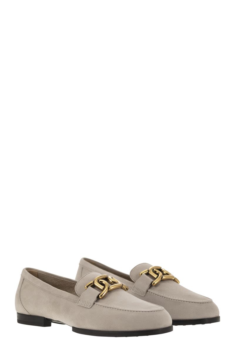 Moccasin in nubuck with metal chain - VOGUERINI