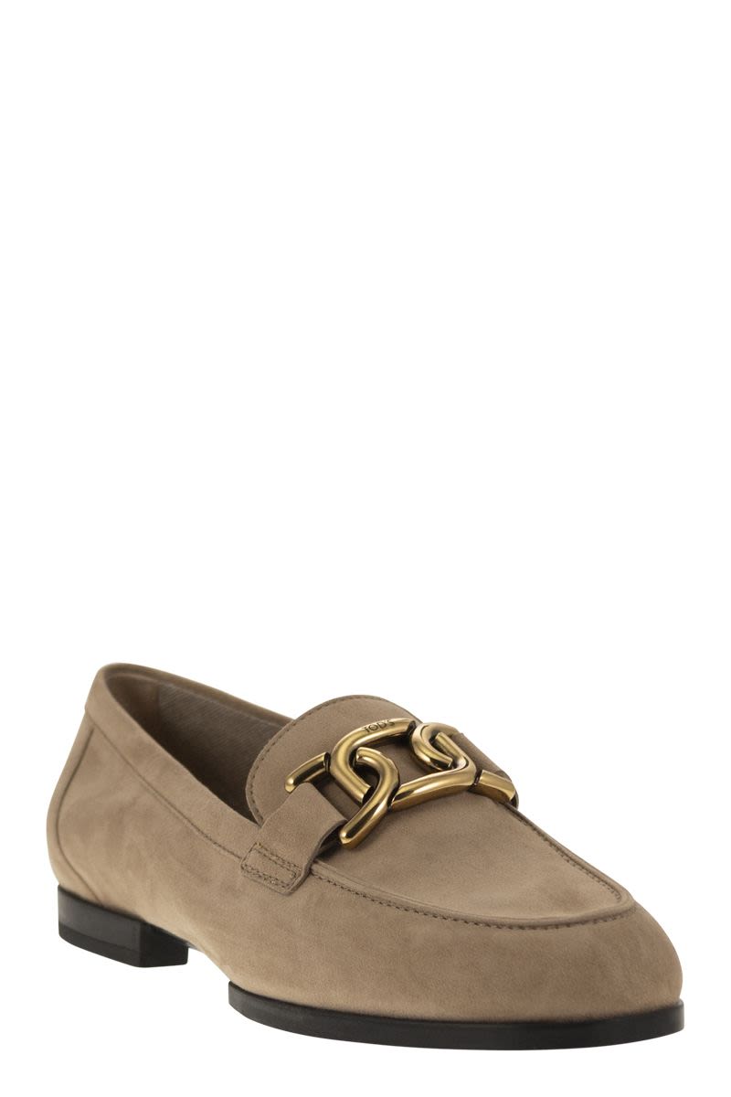 Moccasin in nubuck with metal chain - VOGUERINI