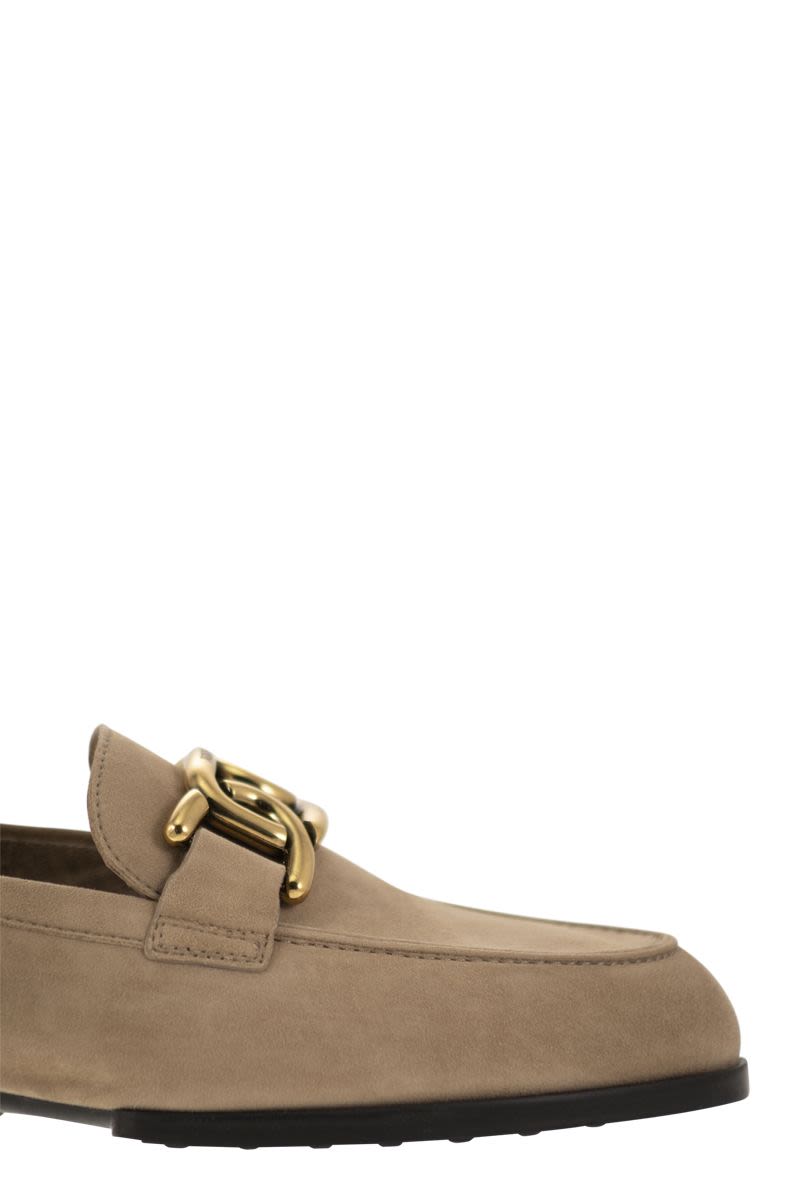 Moccasin in nubuck with metal chain - VOGUERINI