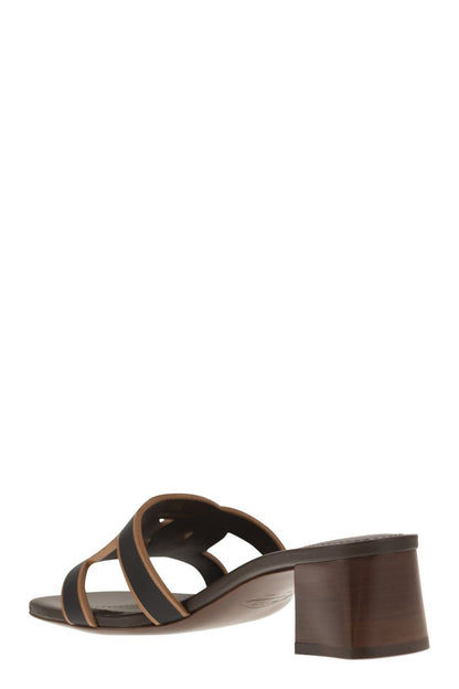 Leather heeled sandal - VOGUERINI