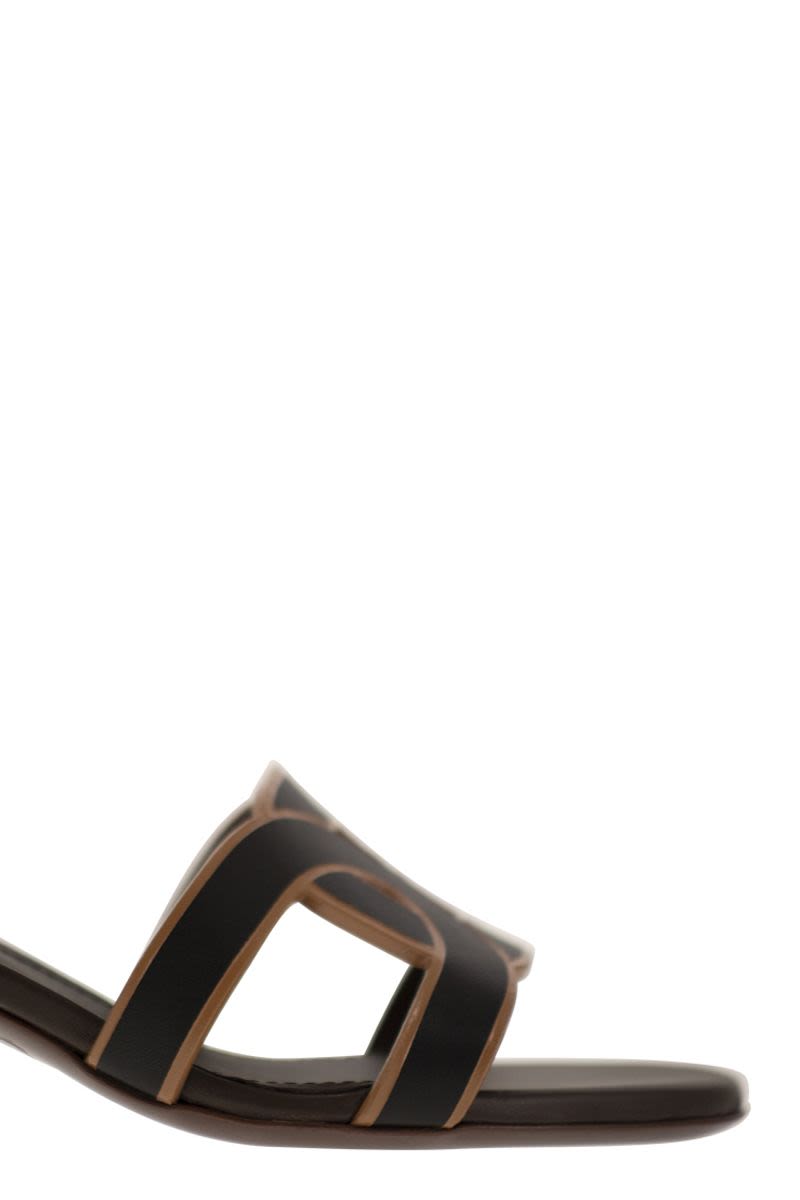 Leather heeled sandal - VOGUERINI