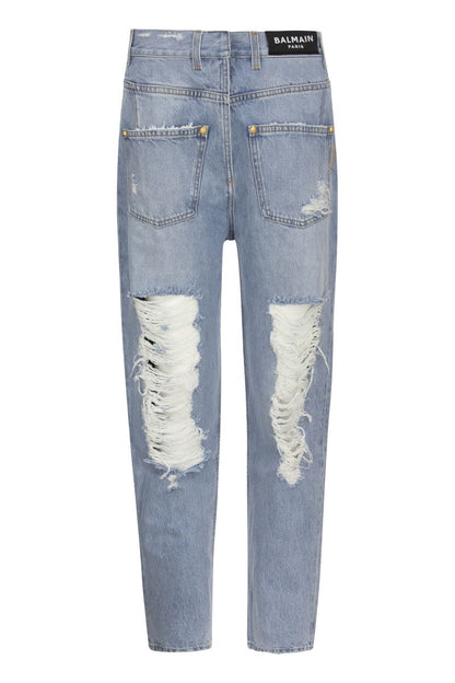 Used-effect reversed jeans - VOGUERINI