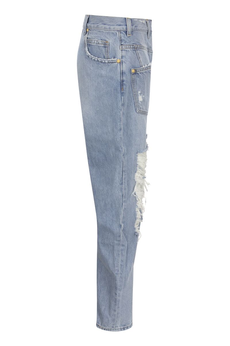 Used-effect reversed jeans - VOGUERINI